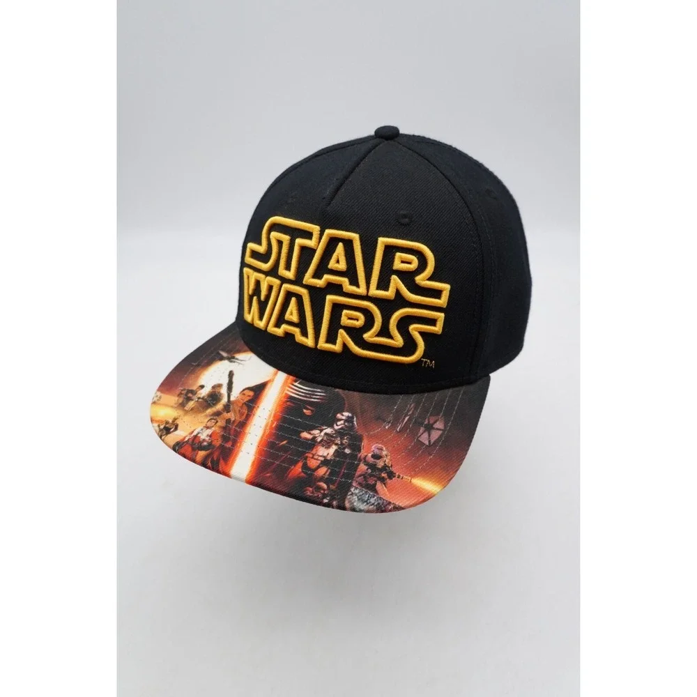 Star Wars Snapback Hat‎ Baseball Cap Black Spell Out The Force Awakens